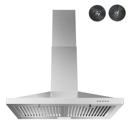 Streamline 30 in. Bernardo Convertible Wall Mount 220 CFM Range Hood in Brushed Stainless Steel T-163-1-CL